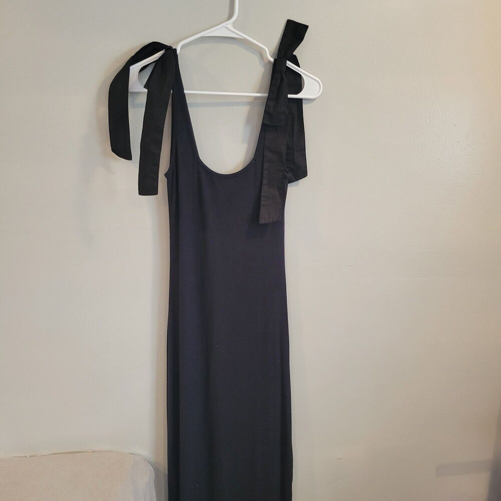 Summersalt Soft Ribbed Bodycon Black Maxi Dress Size Small